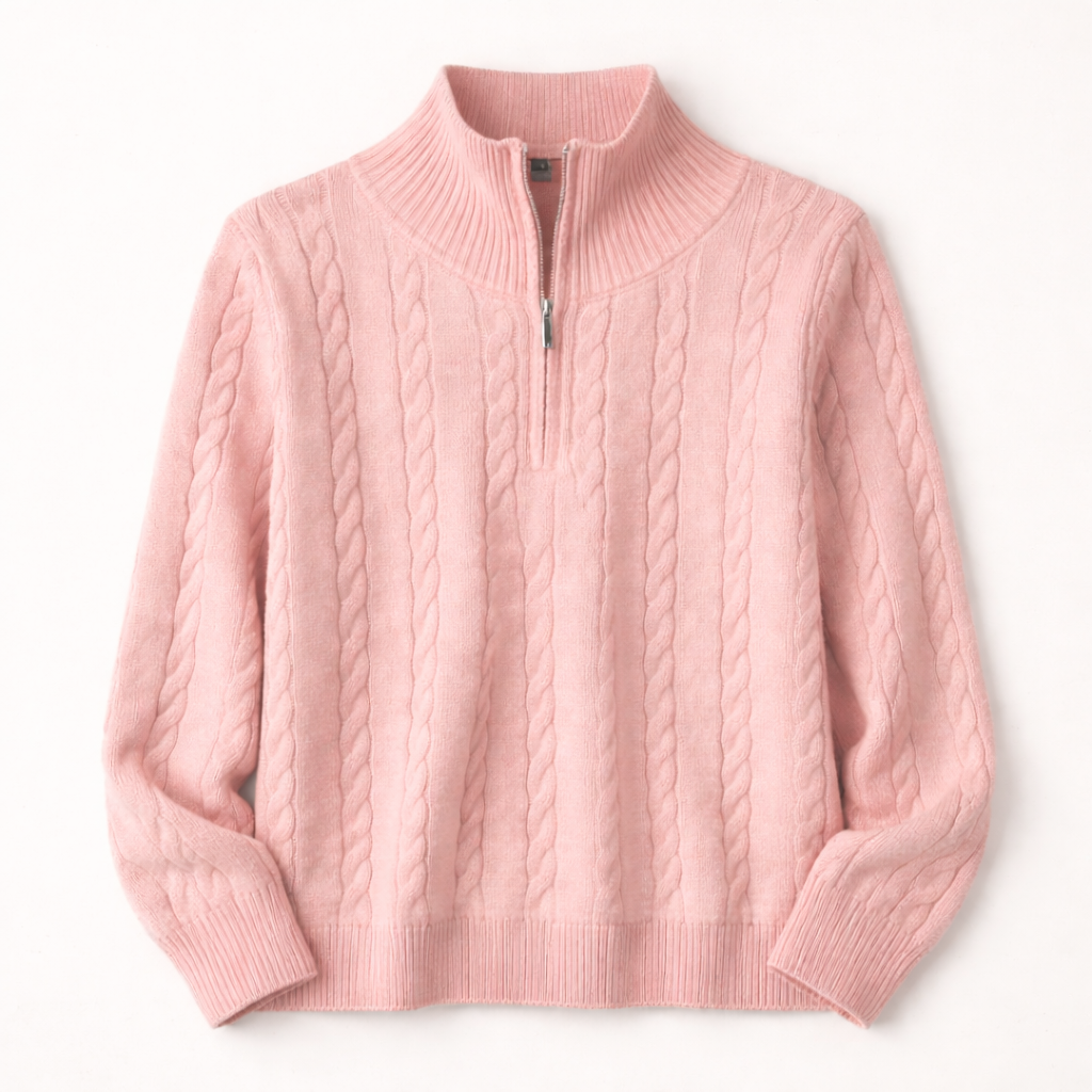 Women’s Cable Knit Quarter Zip Sweater