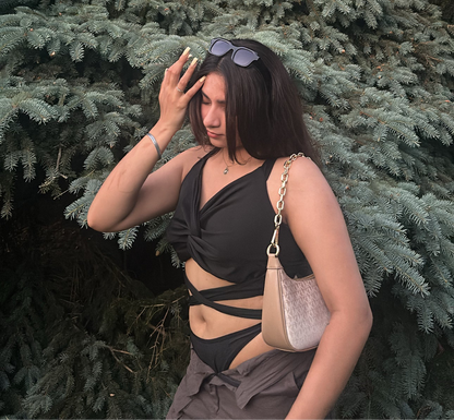 Solid Twist Crop Top