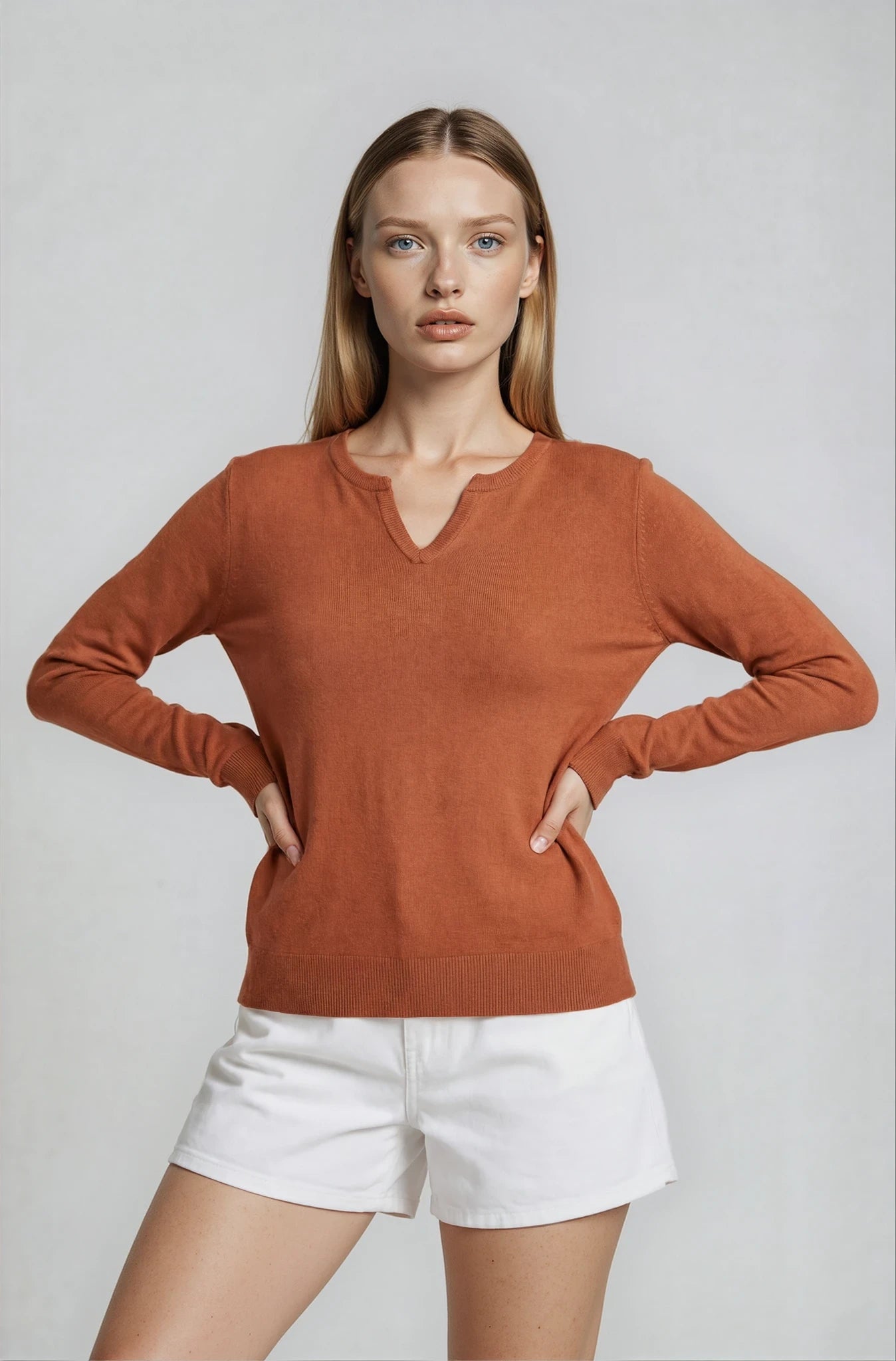 Women’s V-Neck Knit Top