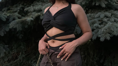 Solid Twist Crop Top