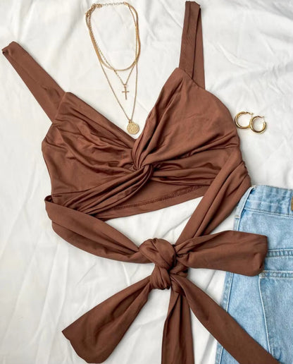 Solid Twist Crop Top