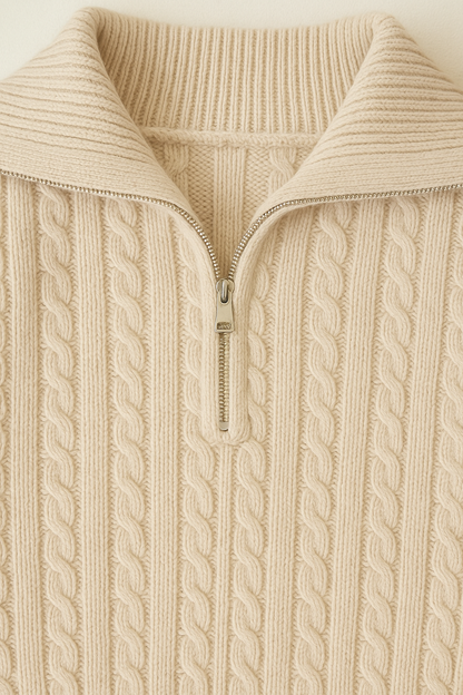 Women’s Cable Knit Quarter Zip Sweater