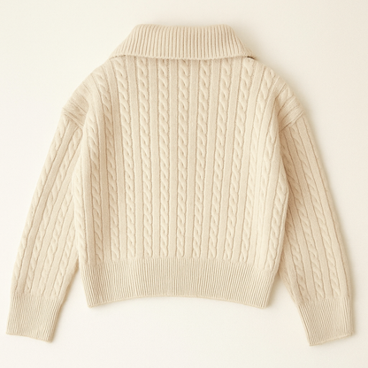 Women’s Cable Knit Quarter Zip Sweater