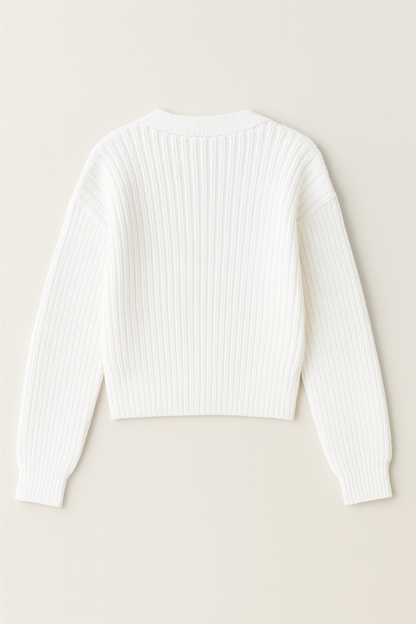 Open Front Knit Cropped Cardigan