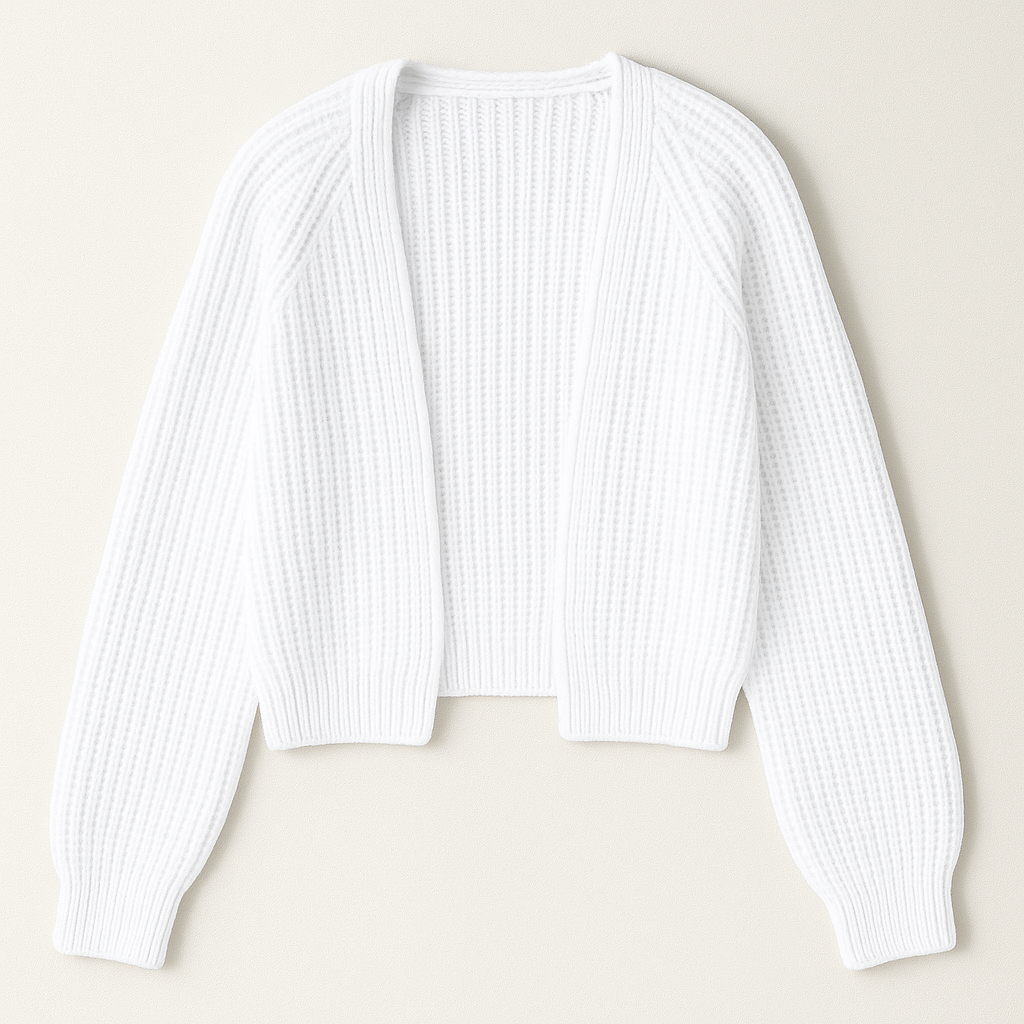 Open Front Knit Cropped Cardigan