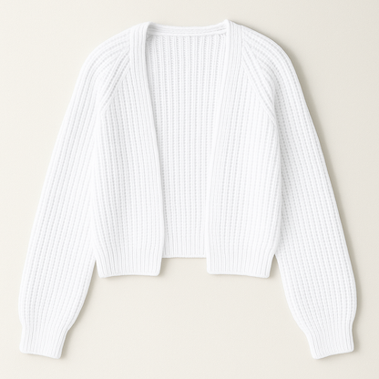 Open Front Knit Cropped Cardigan