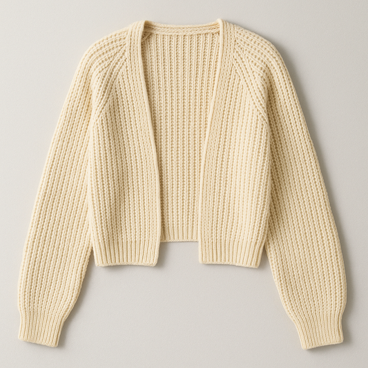 Open Front Knit Cropped Cardigan