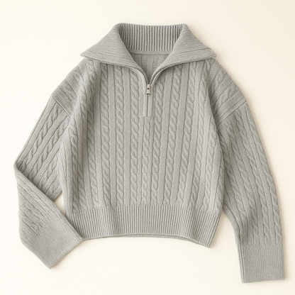 Women’s Cable Knit Quarter Zip Sweater