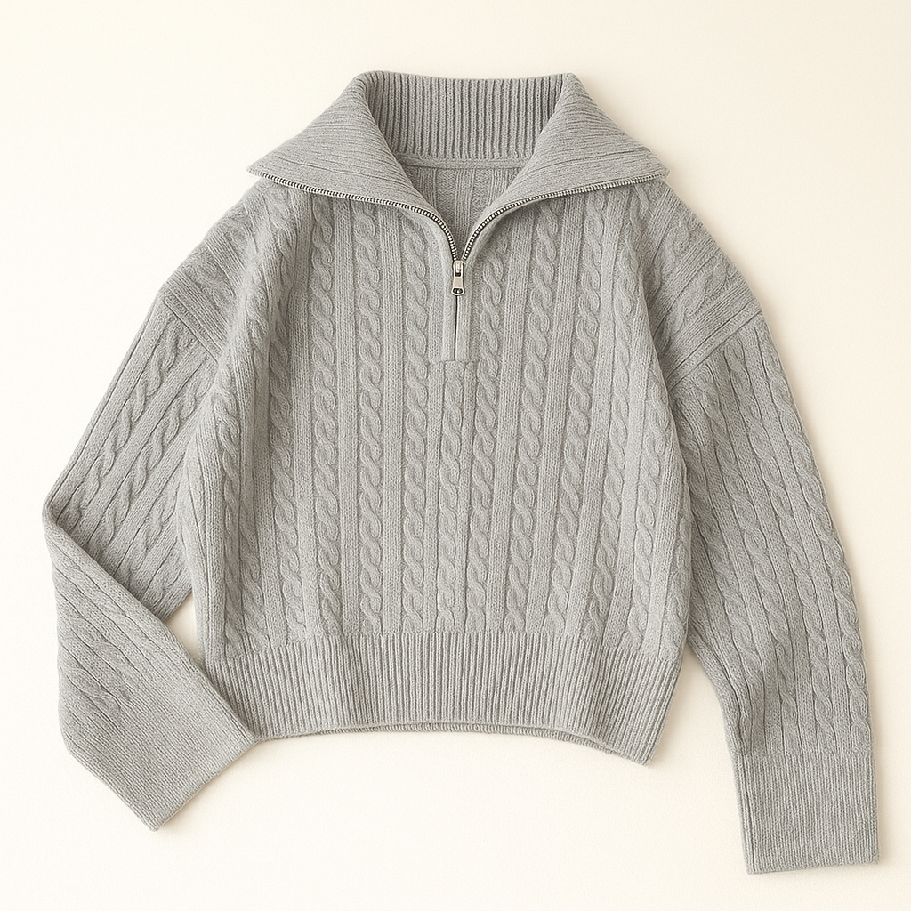 Women’s Cable Knit Quarter Zip Sweater