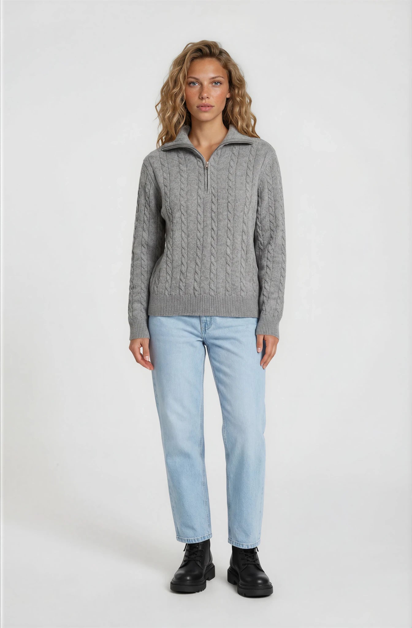 Women's Cable Knit Quarter Zip Sweater on sale for $22.99
