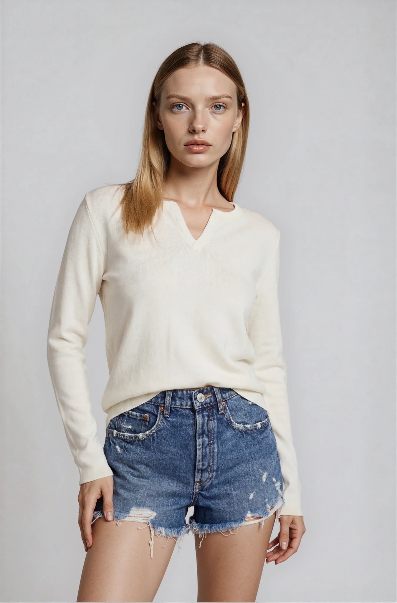 Women’s V-Neck Knit Top