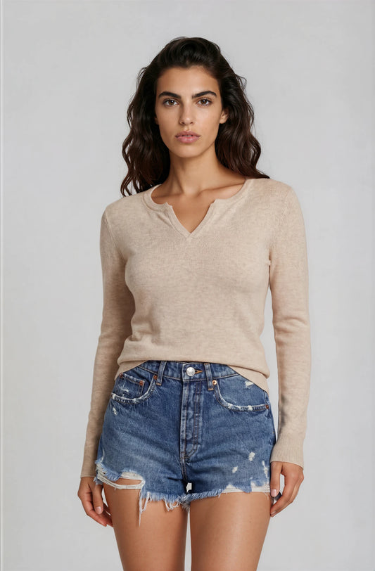 Women’s V-Neck Knit Top