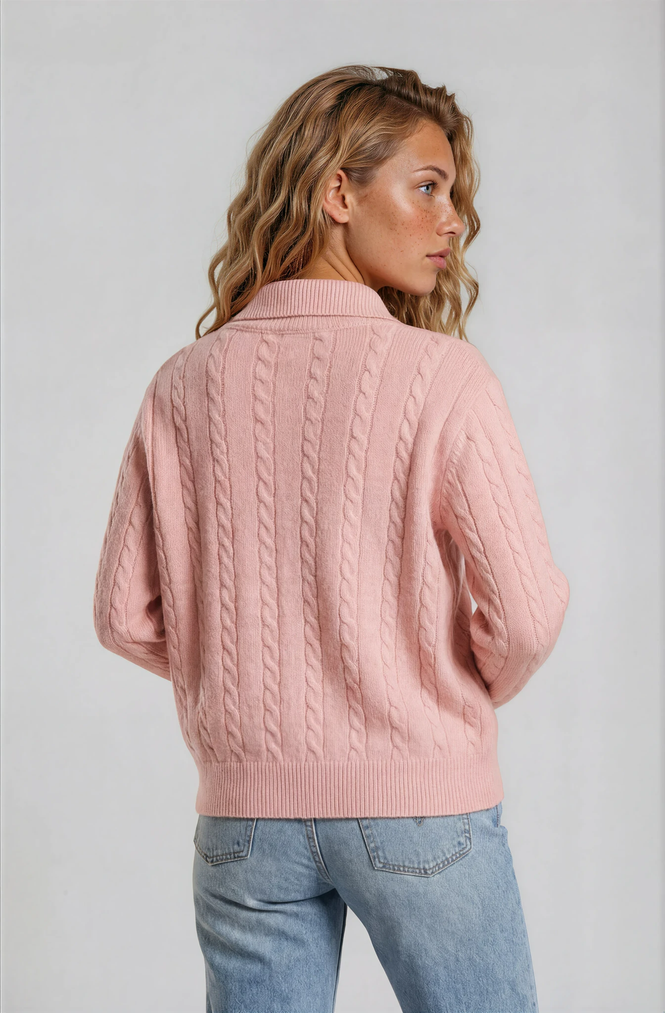 Women’s Cable Knit Quarter Zip Sweater