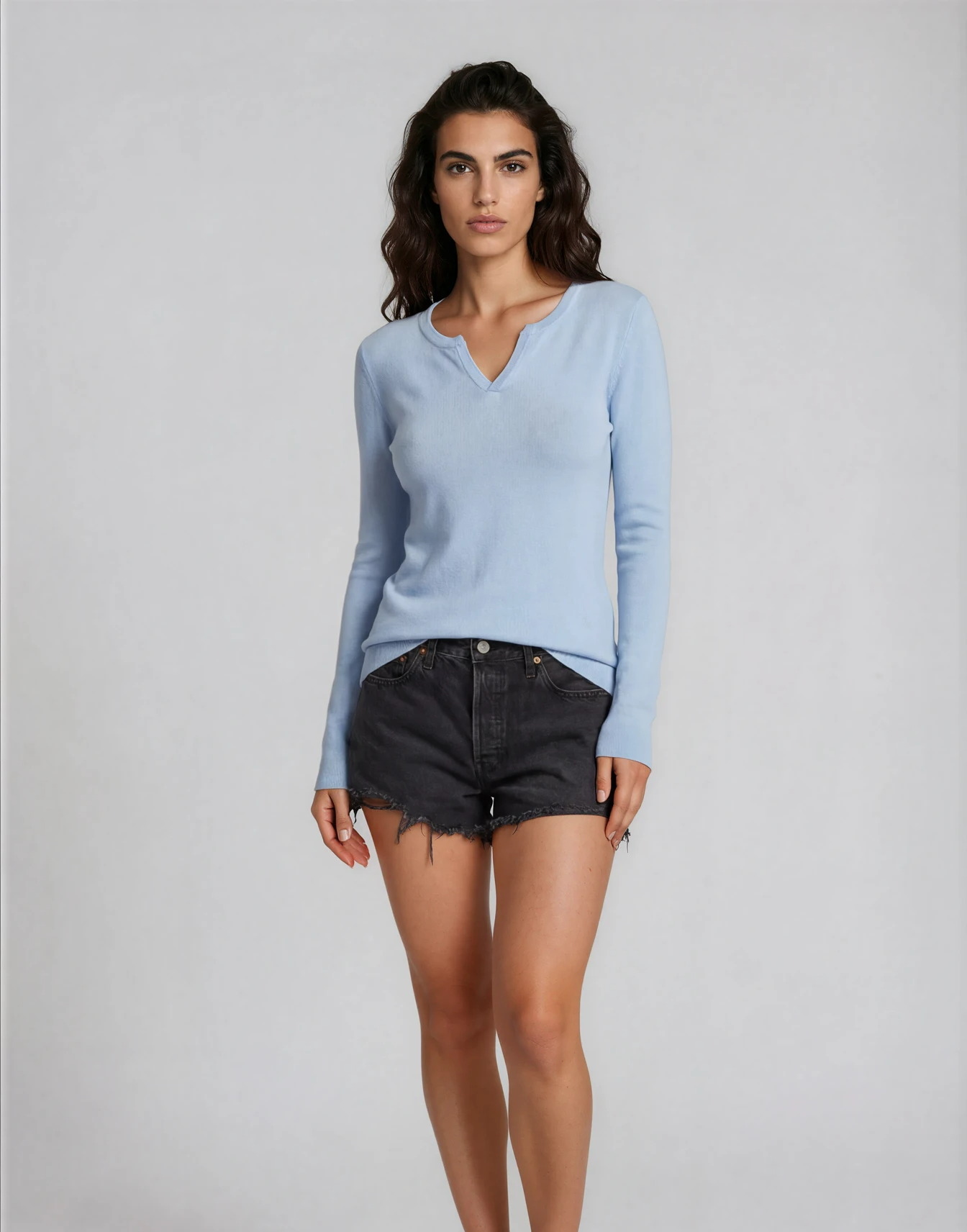 Women’s V-Neck Knit Top