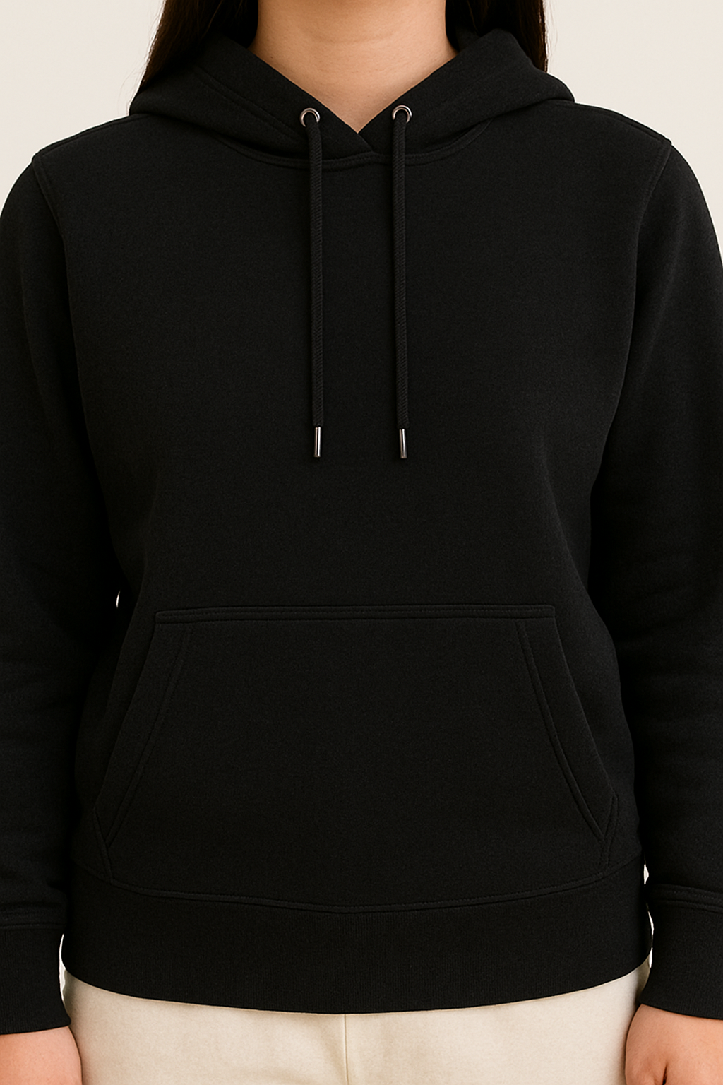 cozy fleece hoodie with adjustable drawstrings