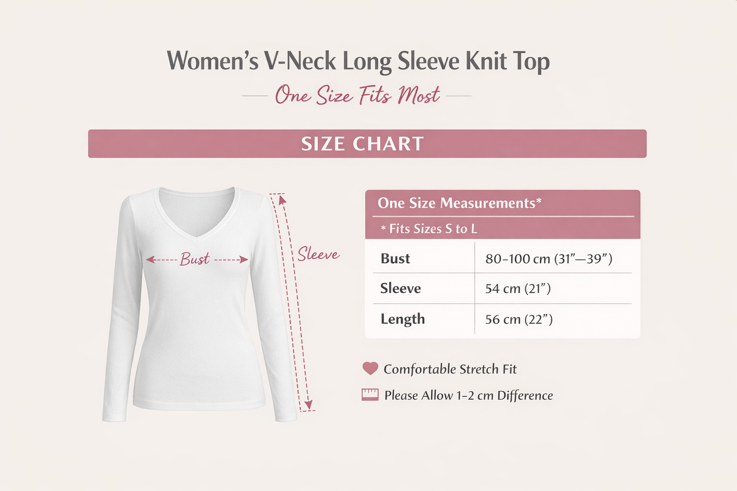 Women’s V-Neck Knit Top
