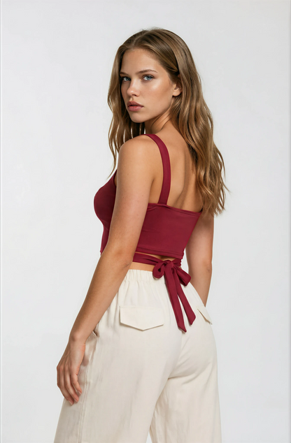 Solid Twist Crop Top