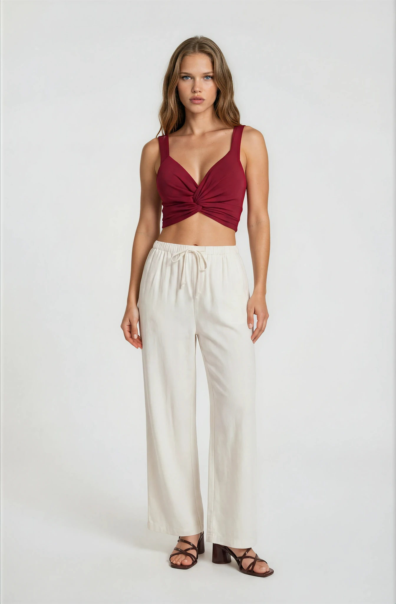 Solid Twist Crop Top
